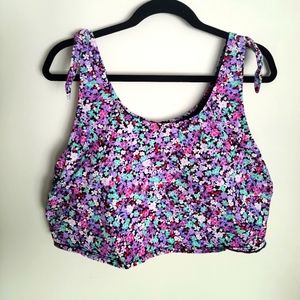 Penningtons floral swim top with crop overlay.